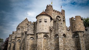 Bild einer mittelalterlichen Burg in Gent, Brüssel